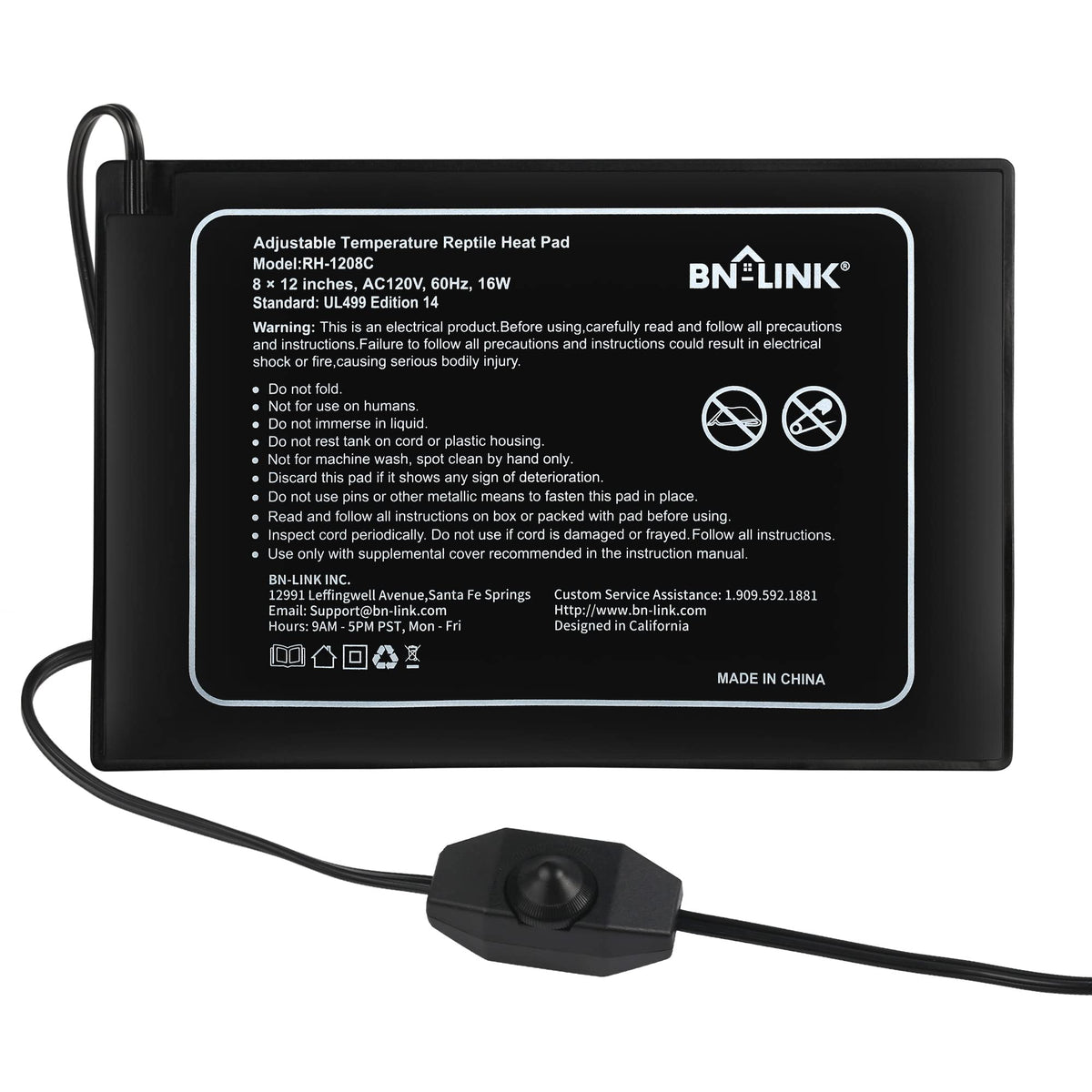 BN-LINK reptile heating pad 8x12 in use provides steady terrarium warmth