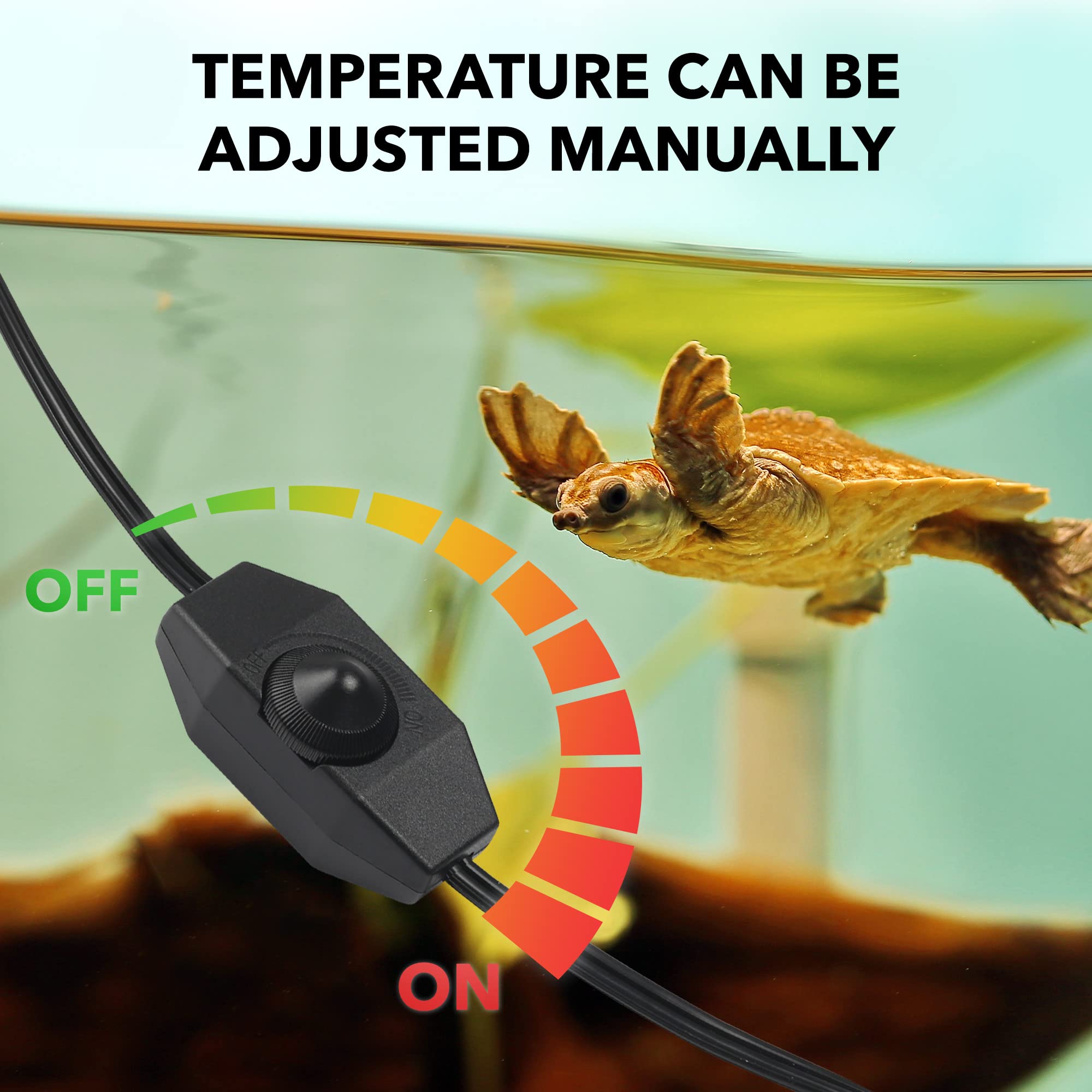 Under-tank heater with adhesive back for glass terrariums