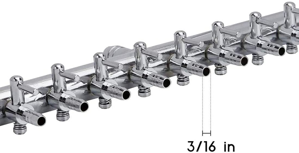 Bnafes inline manifold for aquarium airflow with multiple outlets for customizable oxygen distribution
