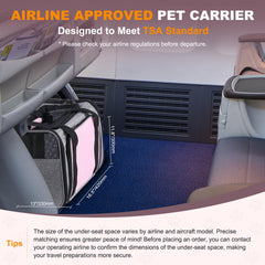 BNISE airline-approved pet carrier with sturdy wheels for smooth rolling