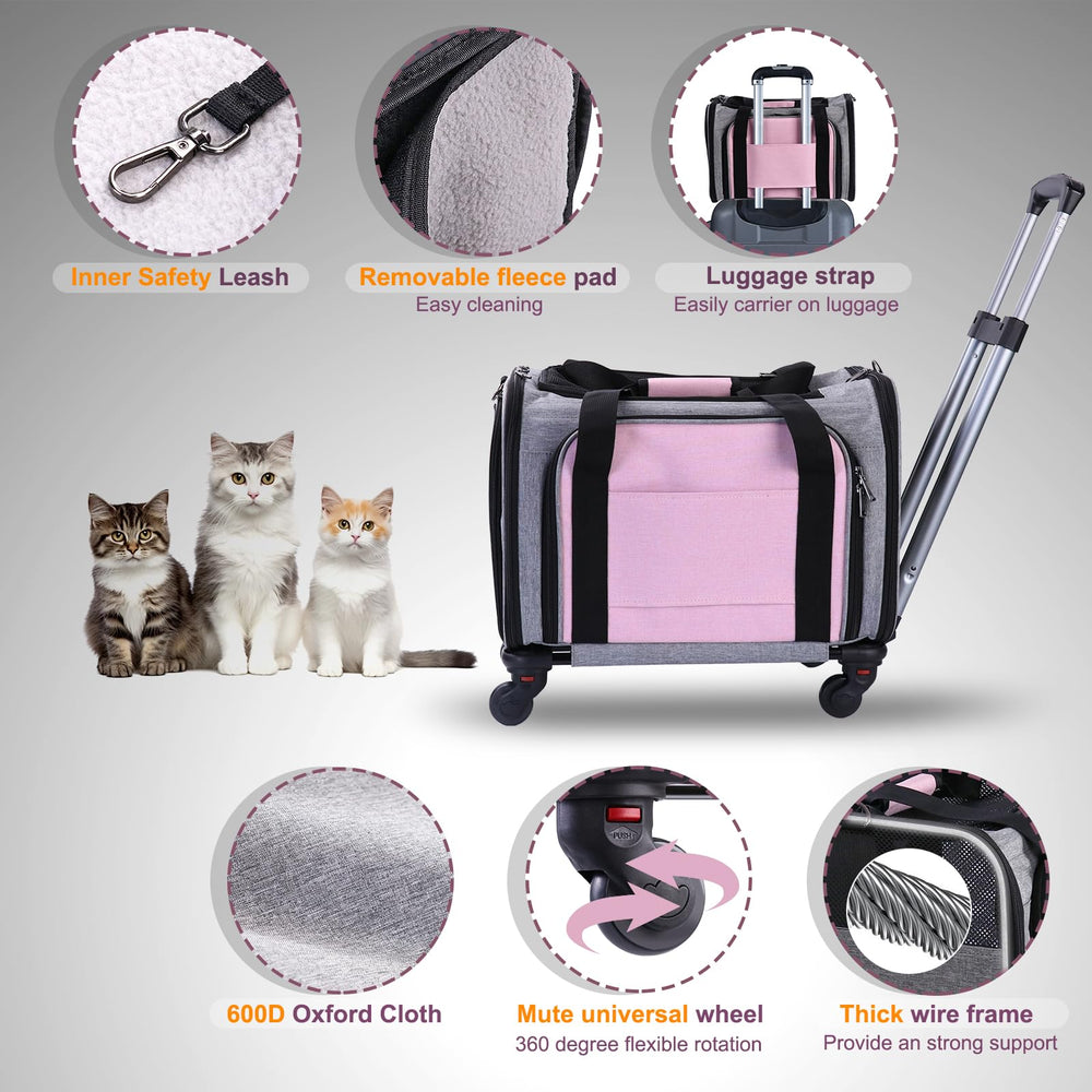 BNISE expandable-sides pet carrier expands for comfortable stretches on trips