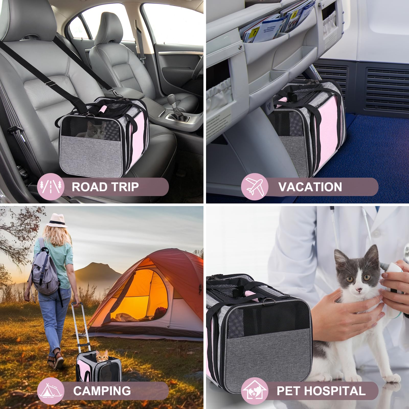 BNISE interior removable fleece bed keeps pets cozy during travel