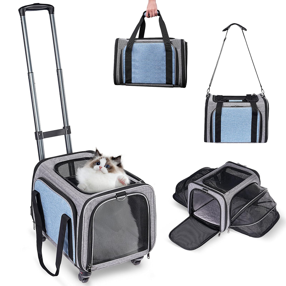 BNISE pet carrier under-seat design fits most cabins for easy travel.