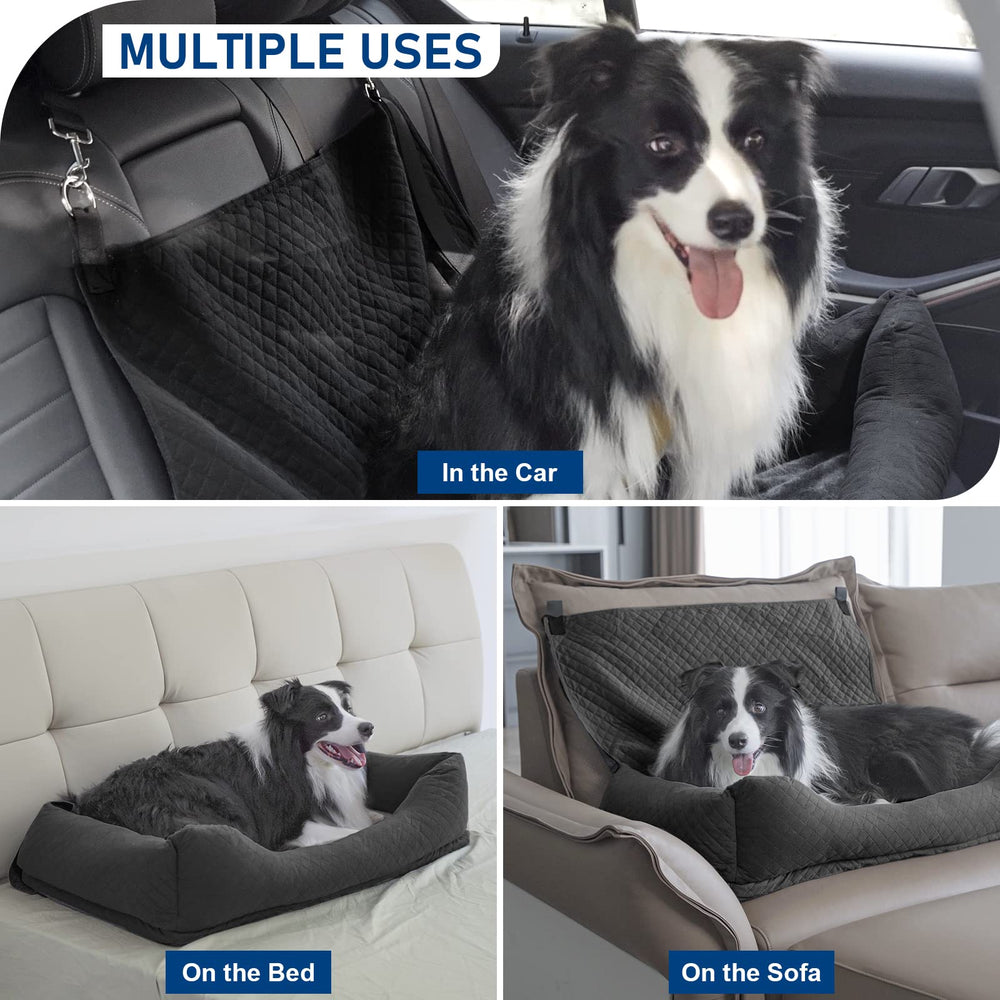 Bnonya dog car seat adjustable leash supports pets' security in-car.