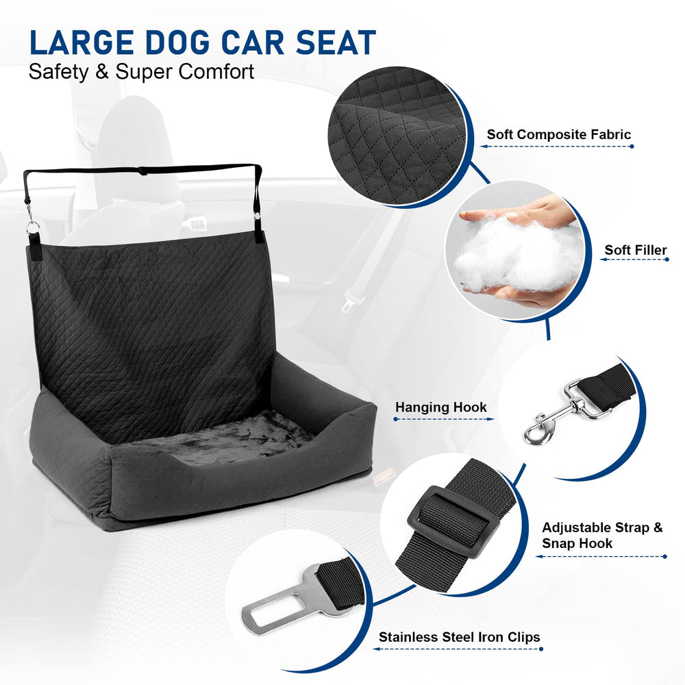 Bnonya dog car seat dimensions 35x19x7-5 highlight ample space for medium to large dogs.