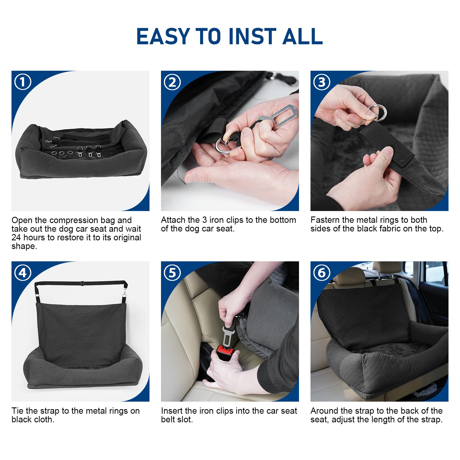 Bnonya dog car seat washable cover simplifies quick cleaning after adventures.