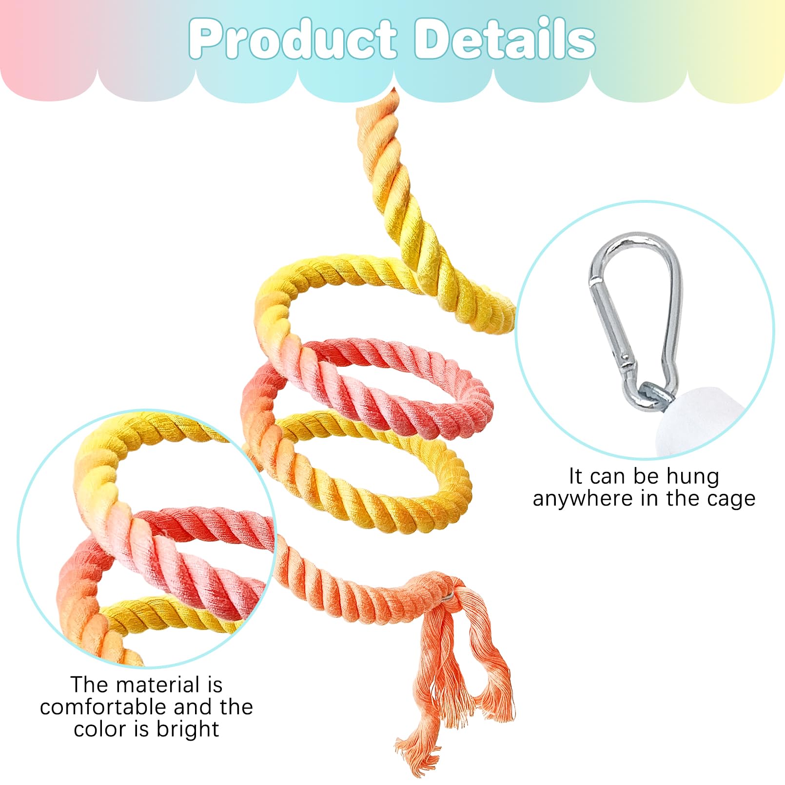 BNOSDM 3Pcs bendable-design close-up highlights flexible metal wire and cotton rope