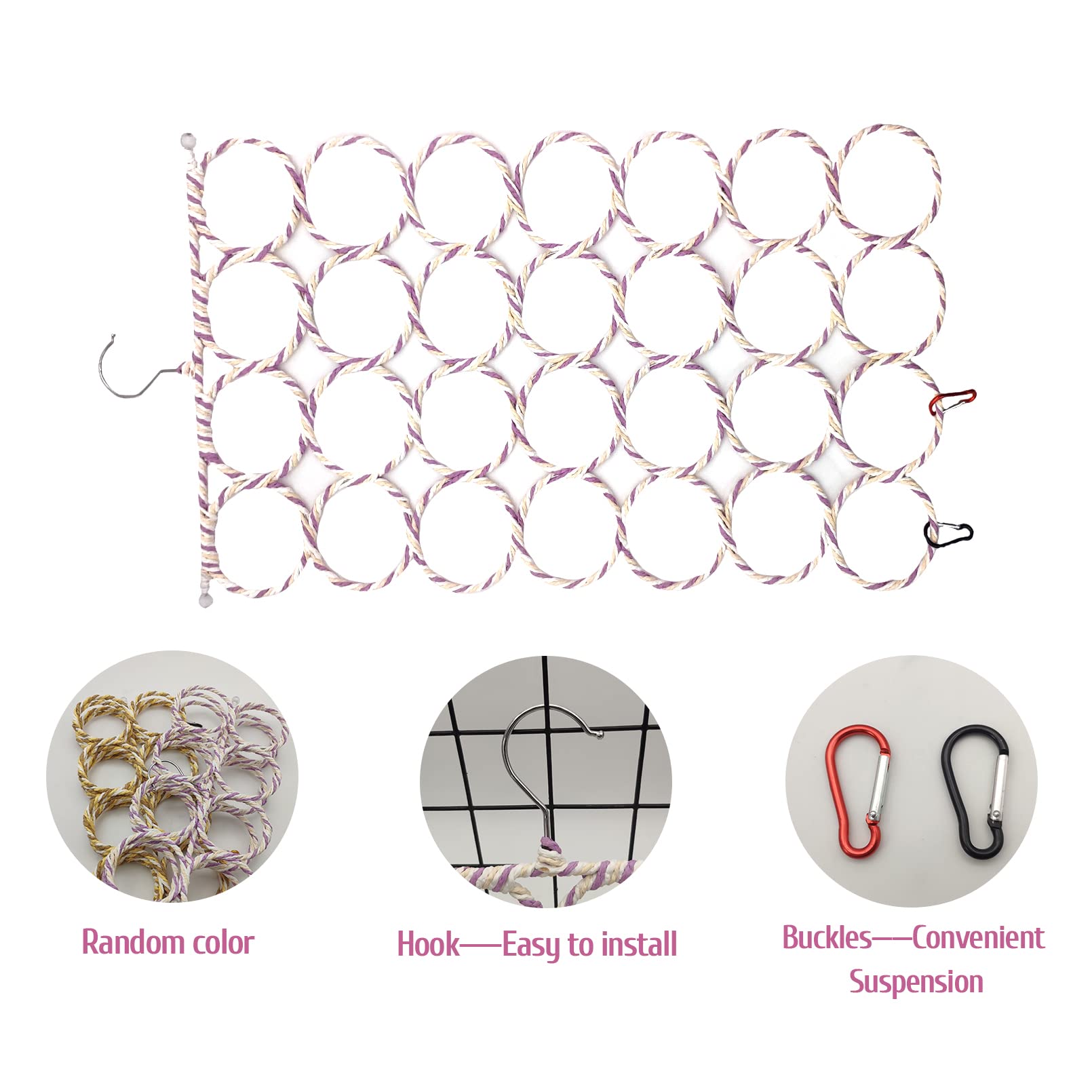 BNOSDM bird rope net mounted in cage offers a stimulating habitat for activity