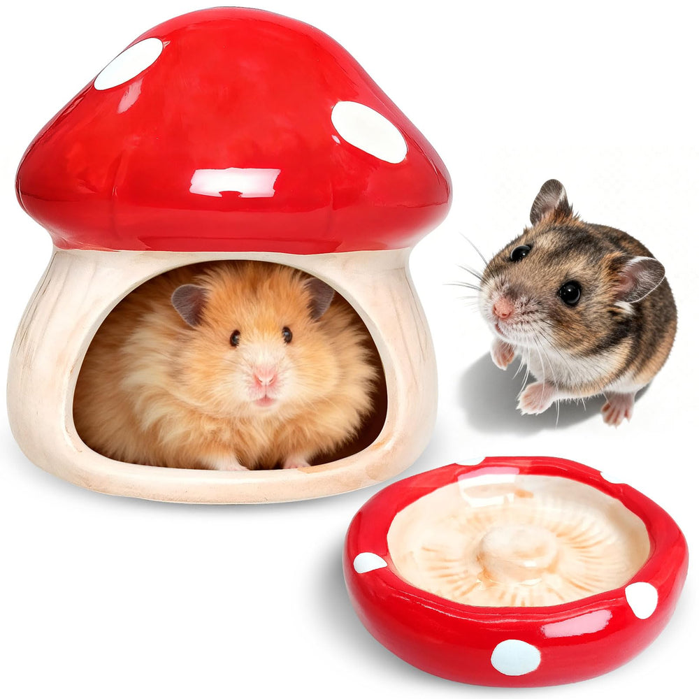 BNOSDM ceramic hamster hideout mushroom overview offers a cozy retreat for small pets