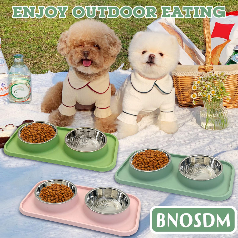 BNOSDM three-color bowls highlight style options for multiple pets