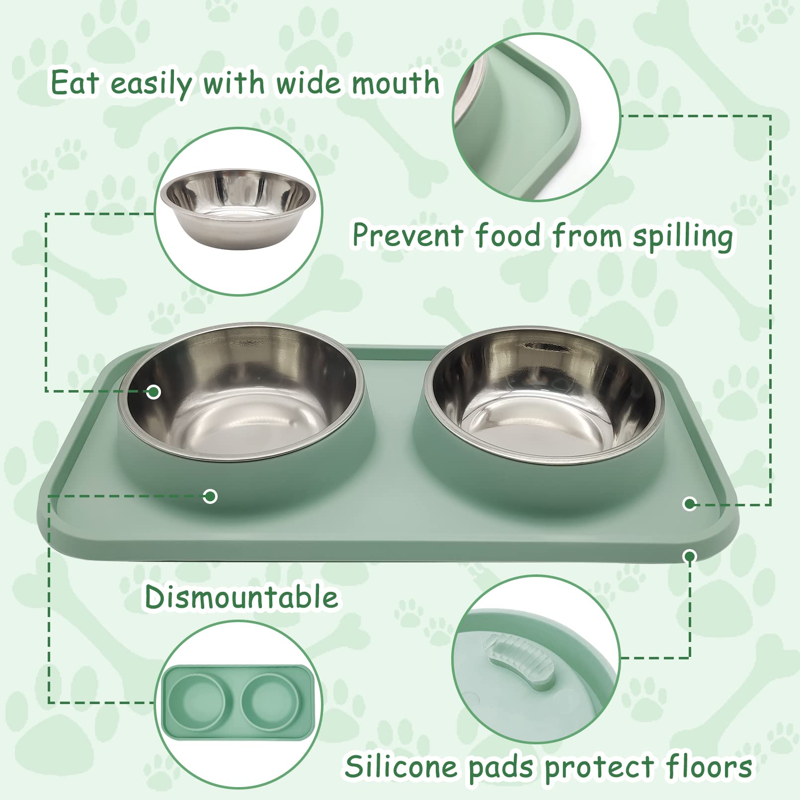 BNOSDM green color option for small pets and cozy mealtimes
