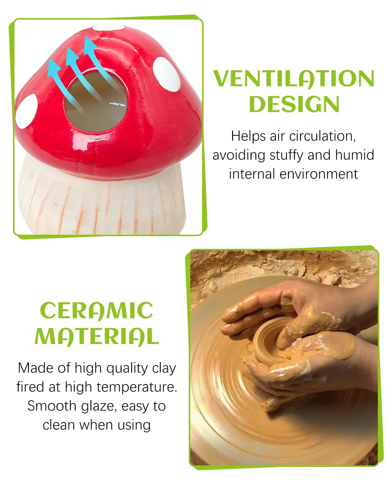 BNOSDM hamster habitat decorative mushroom design adds playful charm