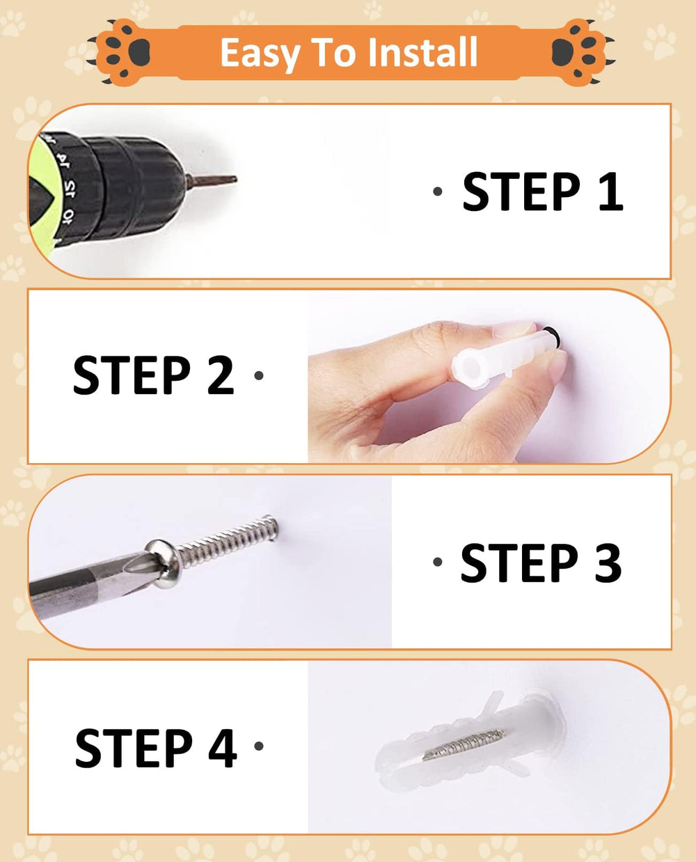 BNOSDM installation hardware included with straps nails and plugs for secure setup