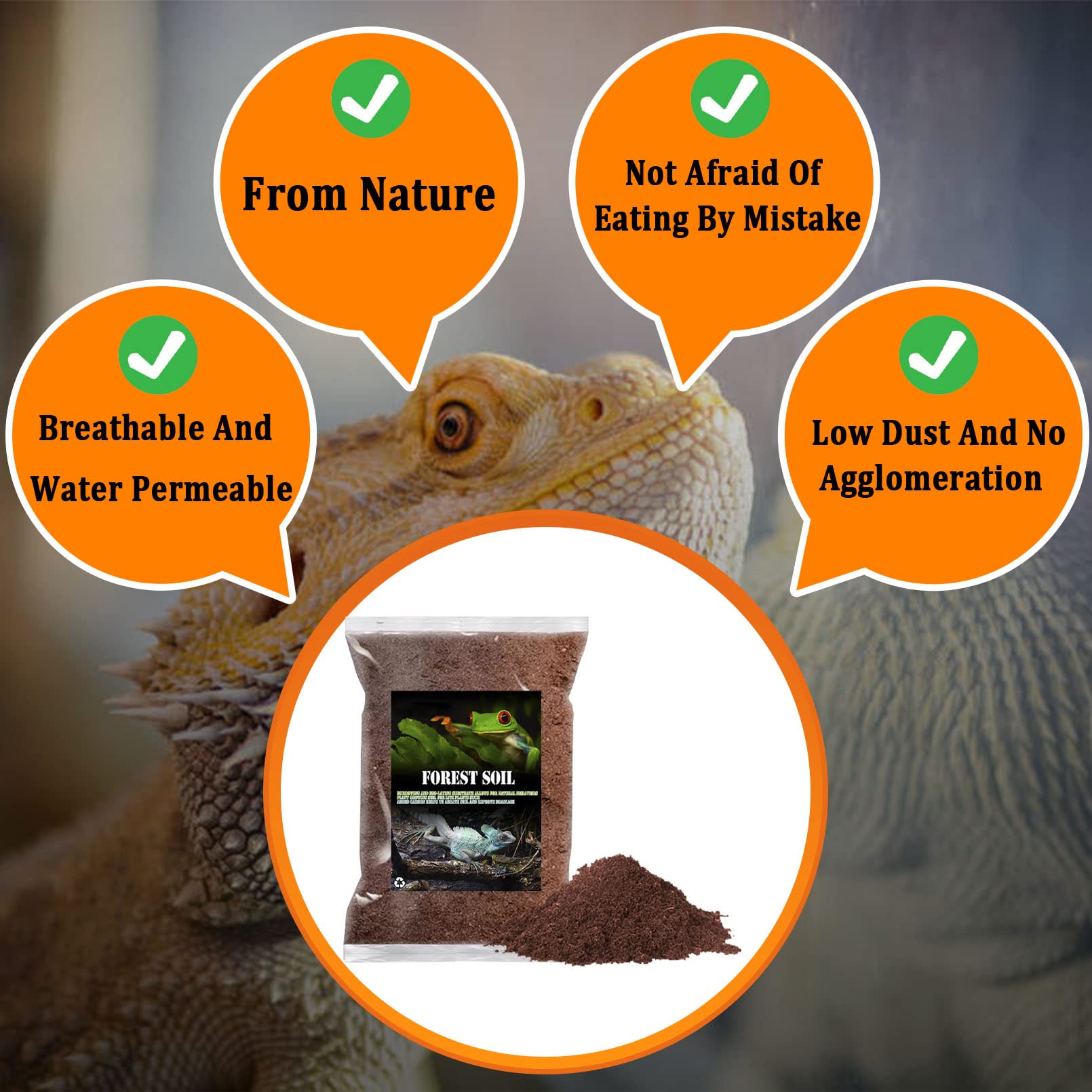 BNOSDM reptile soil substrate enclosure-layout adapts to multiple terrarium setups