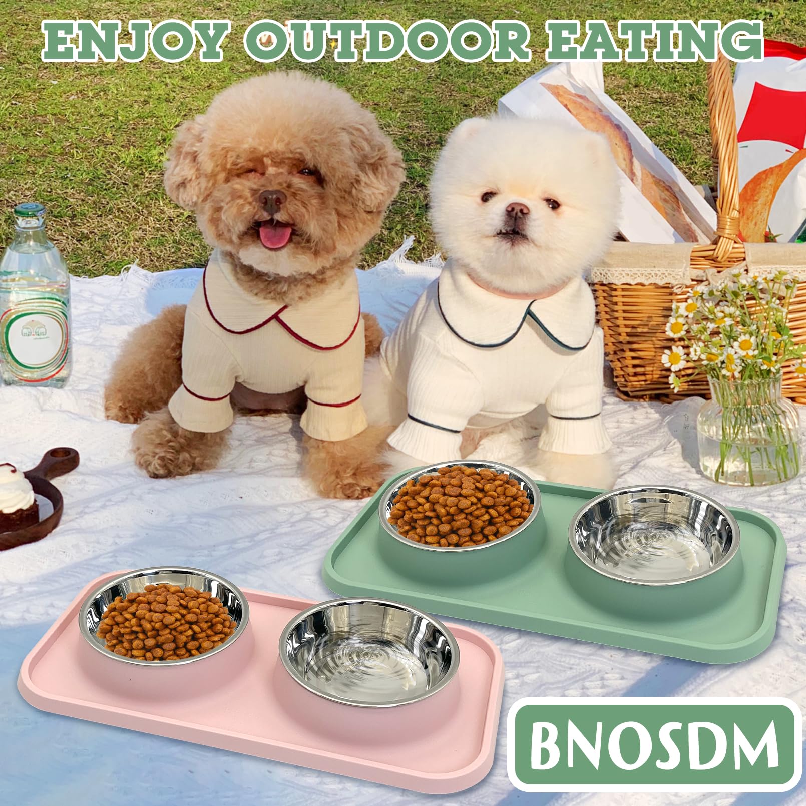 BNOSDM set includes four bowls and two liners for versatile feeding options