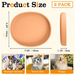 BNOSDM silicone cat bowl with wide shallow design for whisker-friendly meals