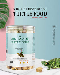 Freeze-dried pieces from BNYEE 3 in 1 Meat Turtle Food close-up