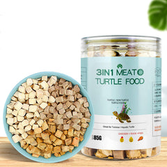 BNYEE 3 in 1 Meat Turtle Food packaging showing natural ingredients and branding