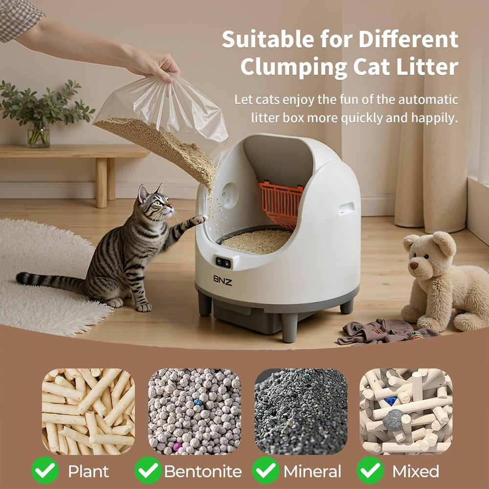 BNZ large capacity supports multi-cat households, reducing frequent refills.