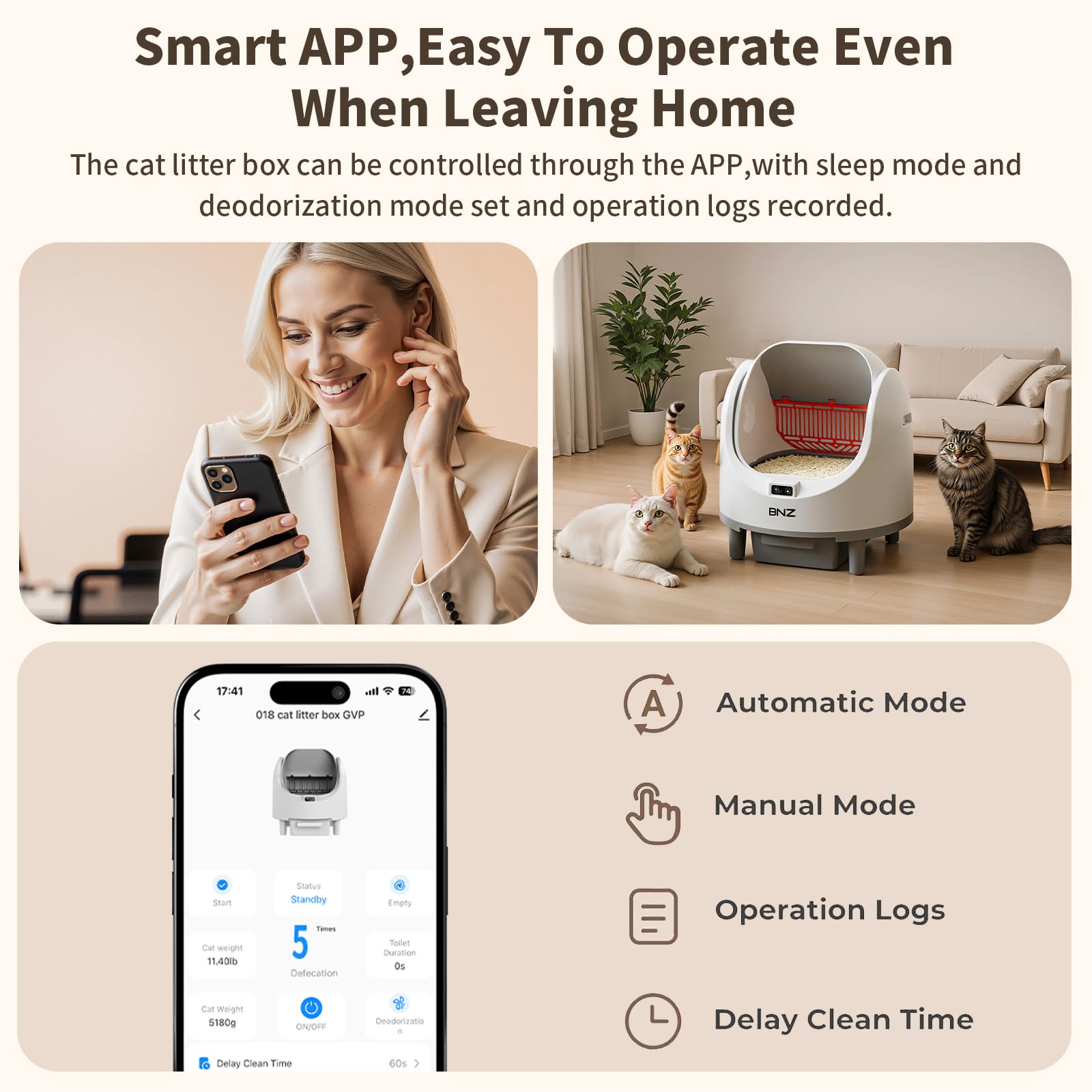 BNZ quiet operation featuring a white body and gray base for serene nighttime use.