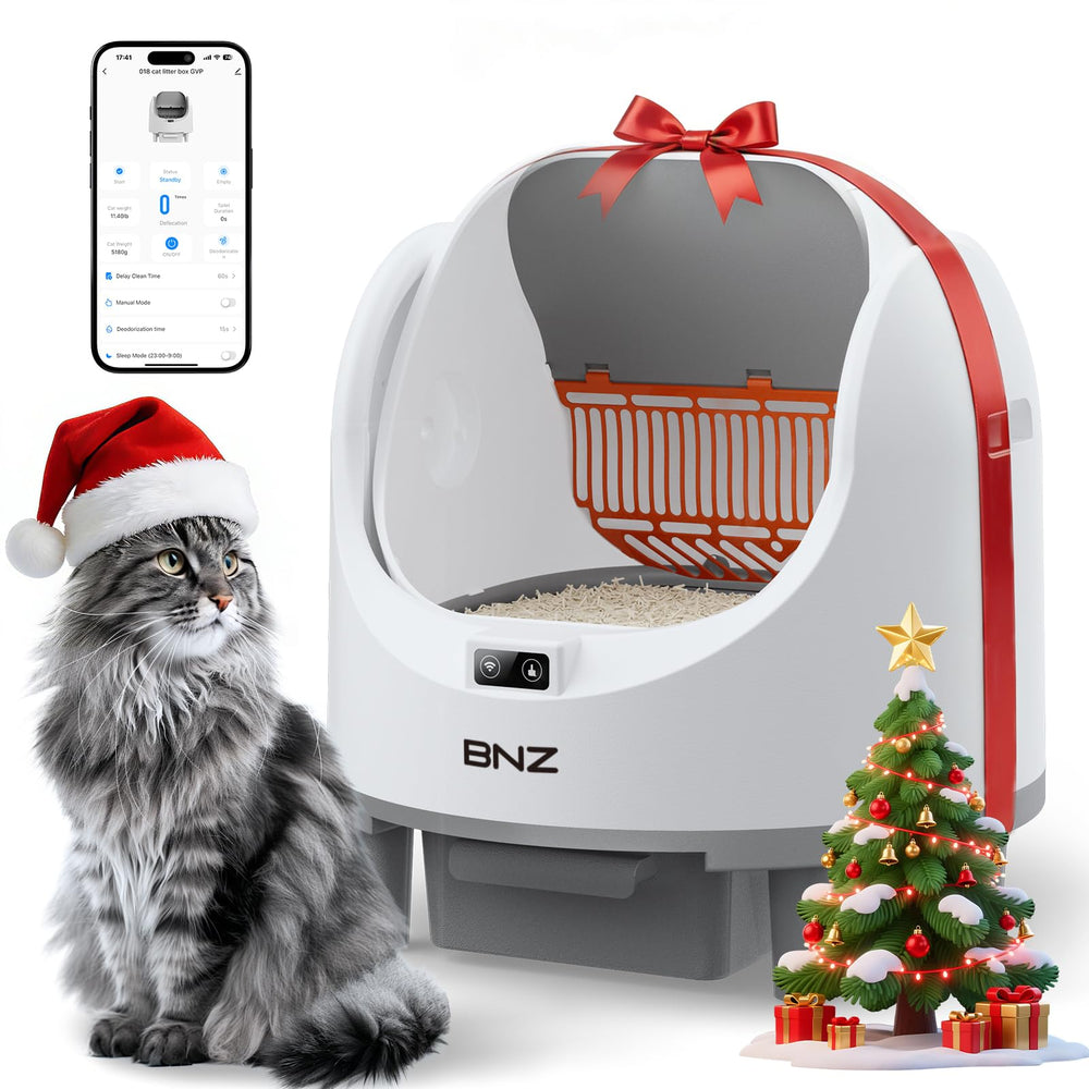 BNZ self-cleaning cat litter box with open top design for easy access and comfort for multiple cats.