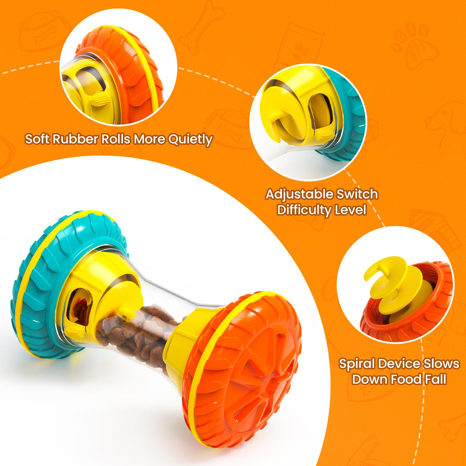 BoYoYo Rueda espiral de desafío para perros, fomenta concentración y recompensa