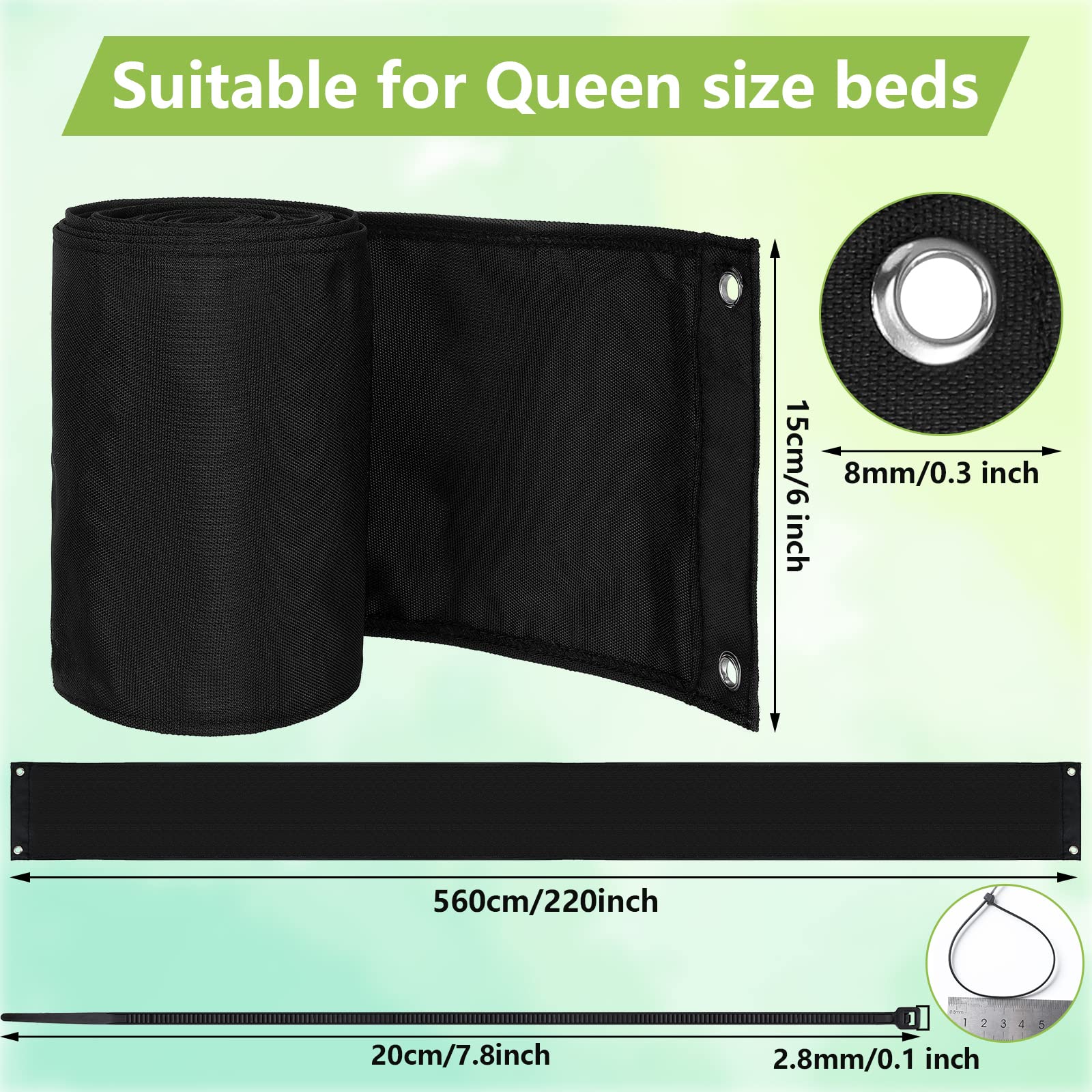 Boao zip ties included secure the blocker around bed legs