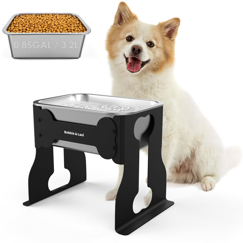 Bobbie & Laxi elevated dog bowl stand in full metal design supports steady feeding