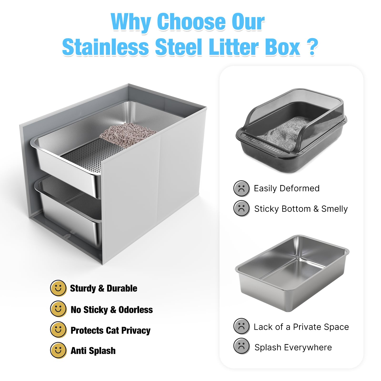 Bobbie & Laxi stainless steel construction resists scratches and cleans easily.