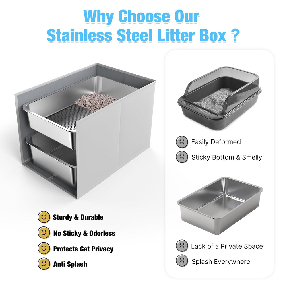 Bobbie & Laxi stainless steel construction resists scratches and cleans easily.
