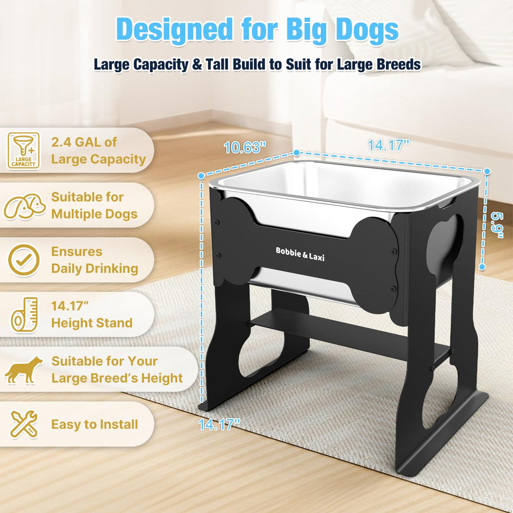 Bobbie & Laxi stand for large dogs keeps bowl stable and spill-free.