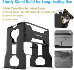 Bobbie & Laxi tip-proof dog water bowl reduces messes during hydration.
