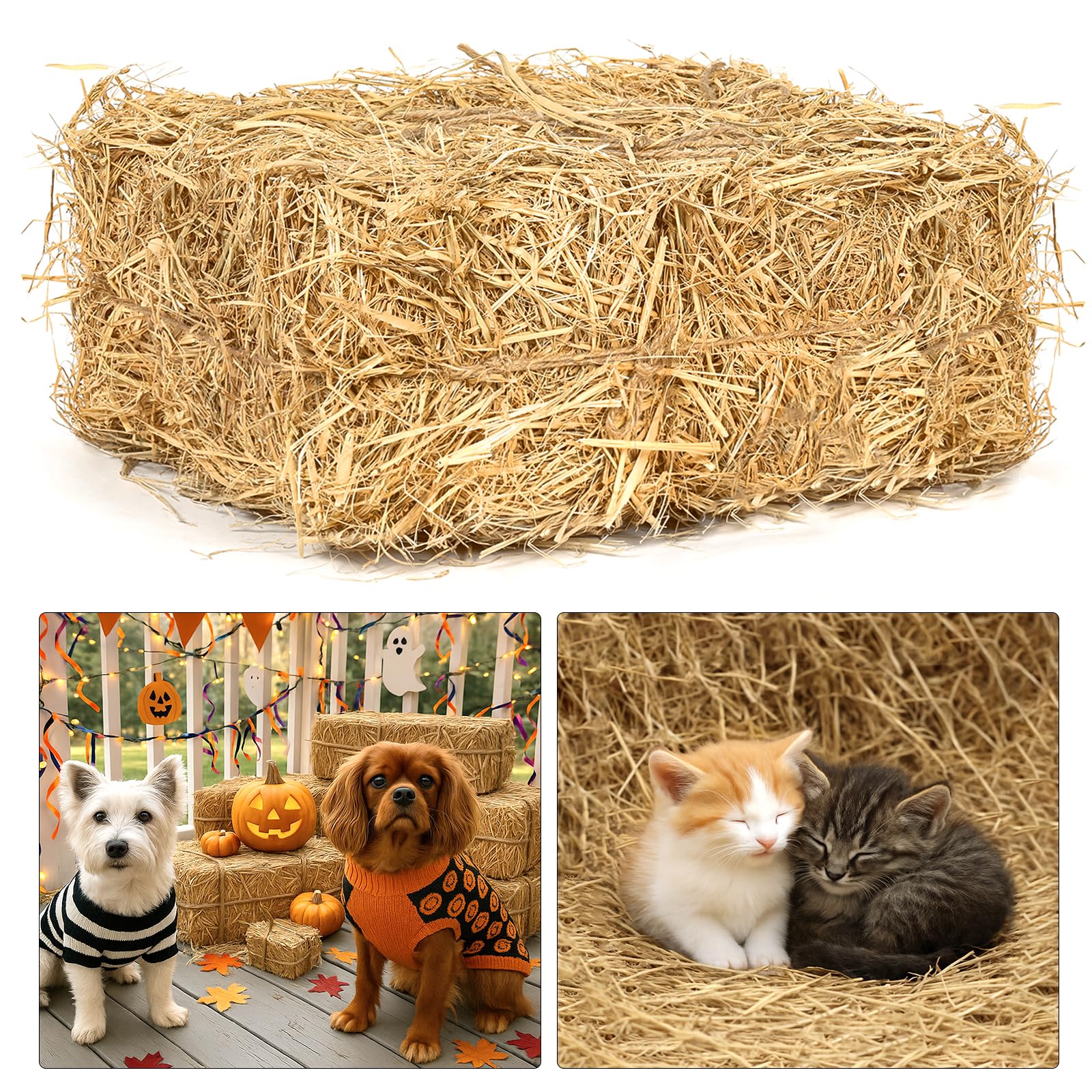 BobbleT Natural Wheat Straw bedding close-up texture showing soft natural fibers for cozy pet spaces.
