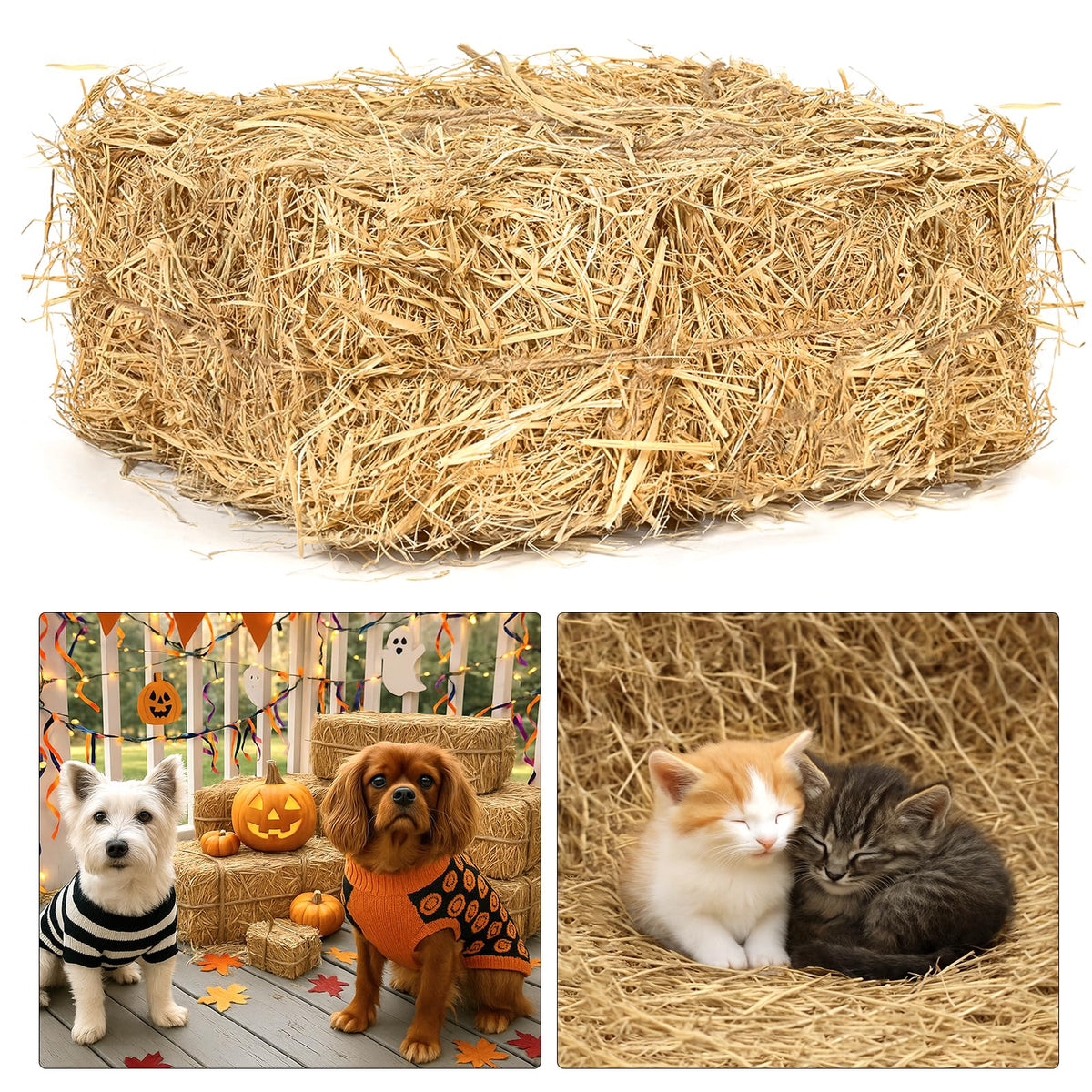 BobbleT Natural Wheat Straw bedding close-up texture showing soft natural fibers for cozy pet spaces.