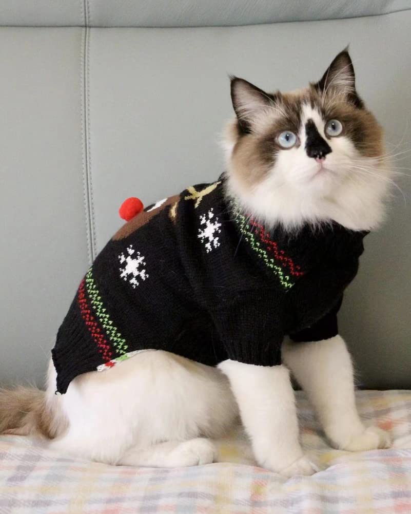 BOBIBI cat sweater soft fabric closeup shows 100% acrylic yarn for snug wear