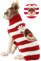 BOBIBI Dog Sweater Christmas front view shows festive design for cozy winter warmth.