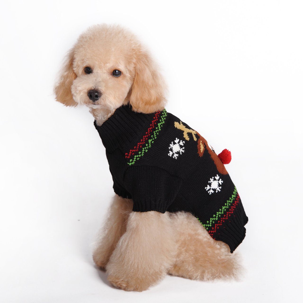 BOBIBI dog sweater warm knit close-up reveals soft acrylic yarn