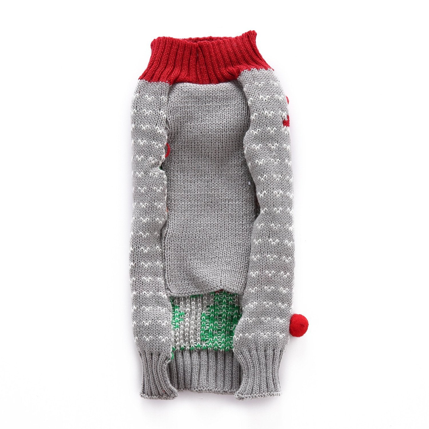 BOBIBI Ugly Christmas dog sweater hem detail with secure finish