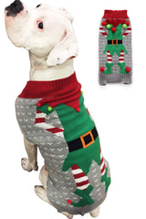 BOBIBI Ugly Christmas dog sweater back view for warmth and festive look