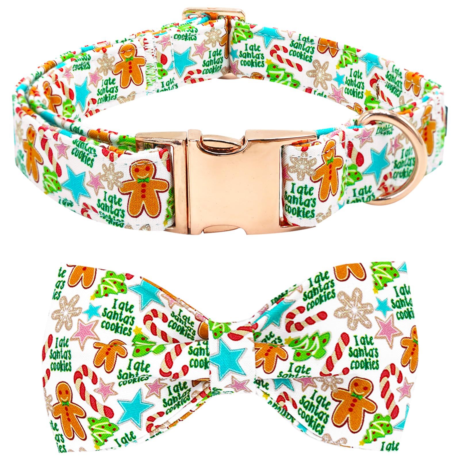 Bobo Rainbow Gingerbread Collar front view for a festive, photo-ready Christmas look.