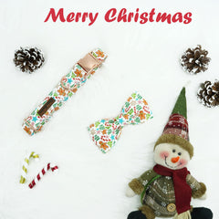 Bobo Rainbow Gingerbread Collar on dog illustrates durable metal buckle and D-ring.