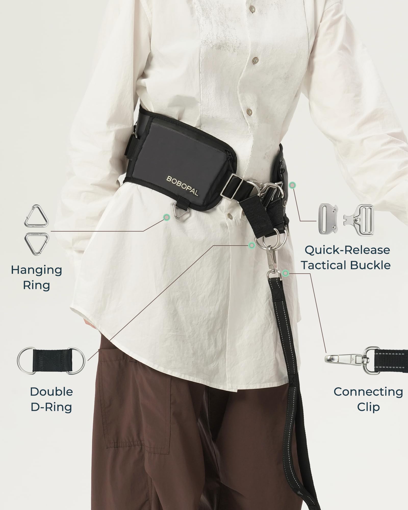 Bobopal leash with reflective details for safe night walks.