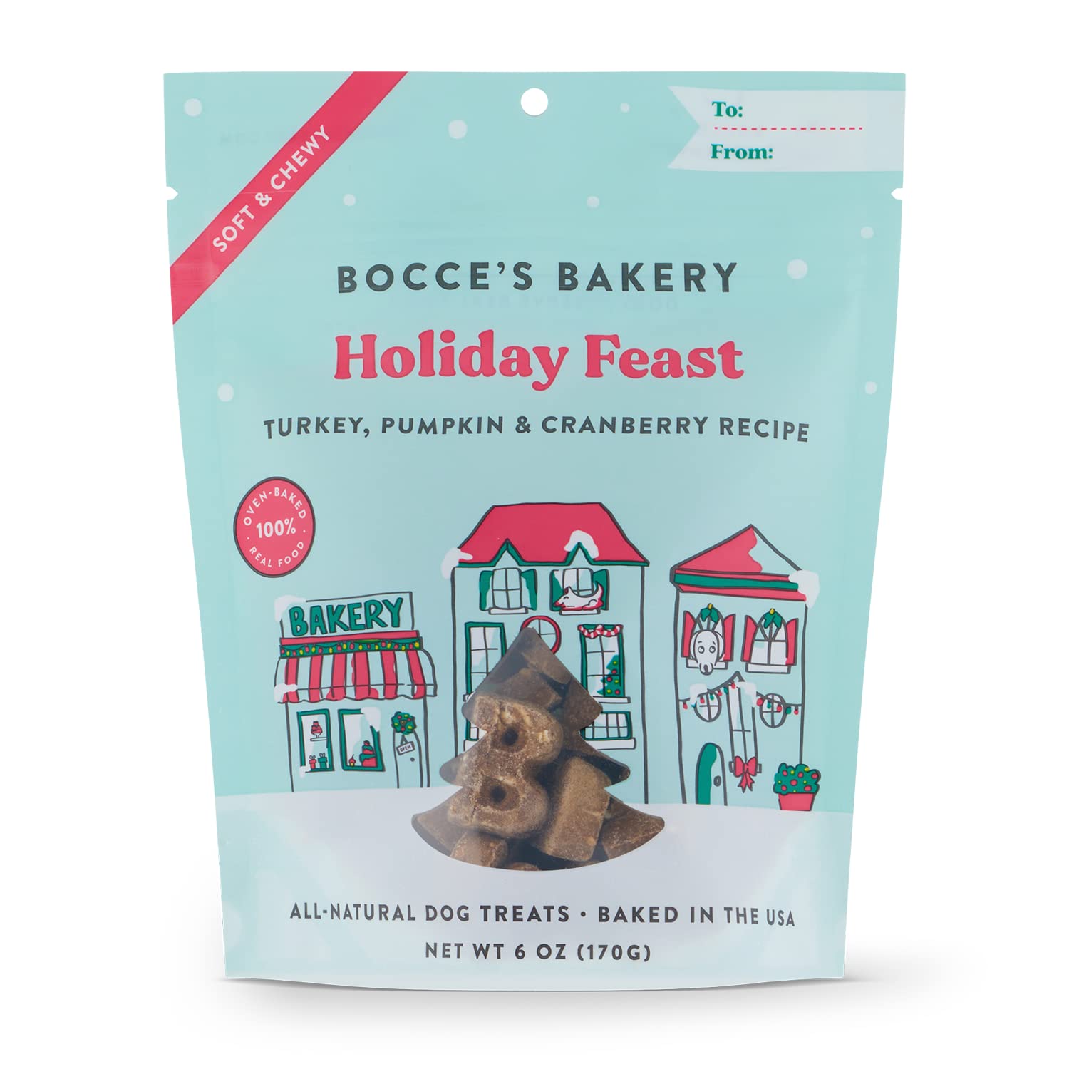 Bocce's Bakery Holiday Feast Soft-Chewy Cookie—festive flavor dogs adore during holidays.