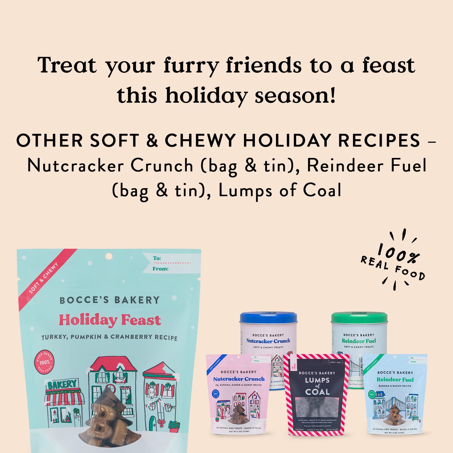 Bocce's Bakery Made-in-USA cookies showcasing local ingredients.