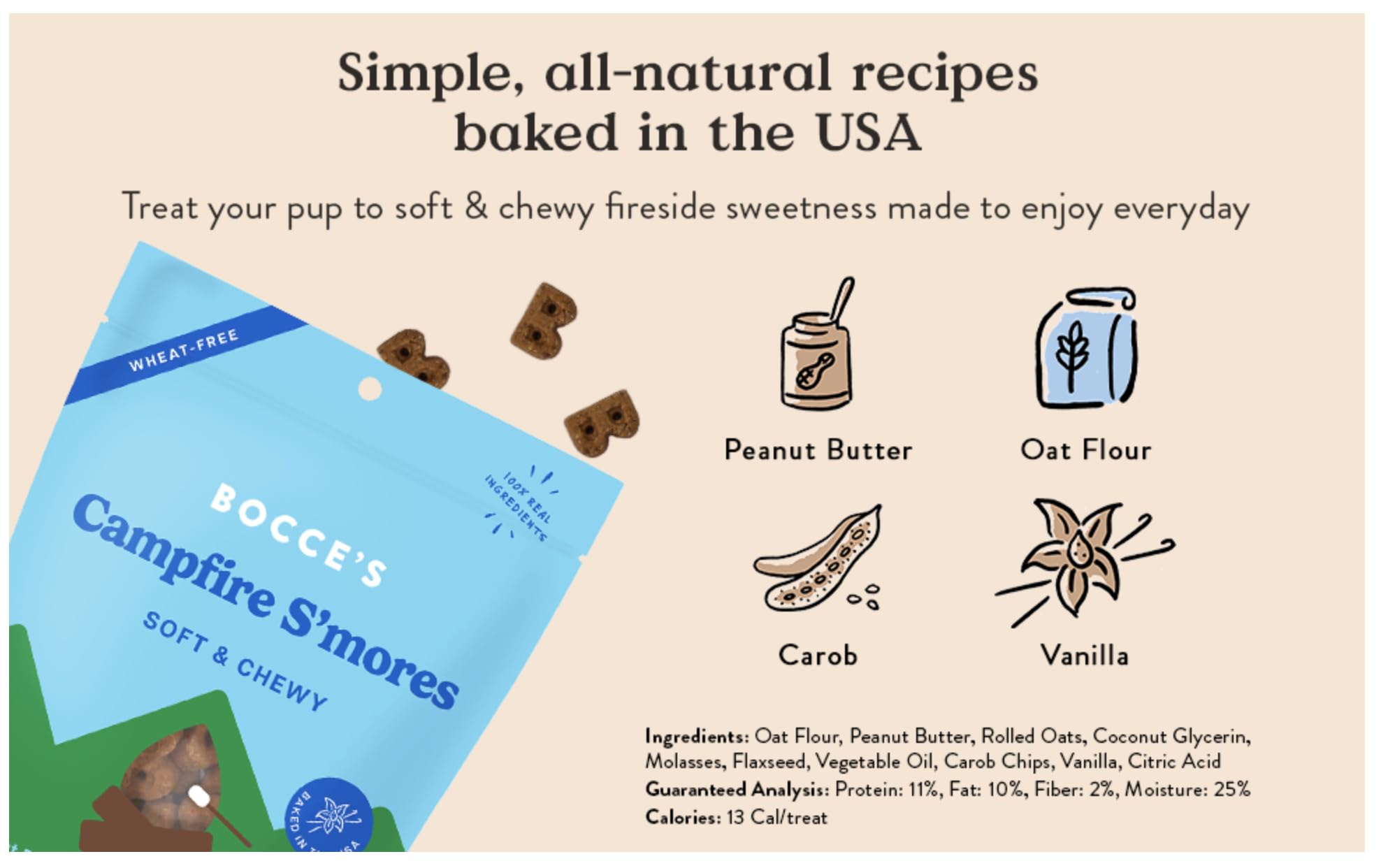 Bocce's Bakery Campfire S’mores treats are made in the USA in small batches.
