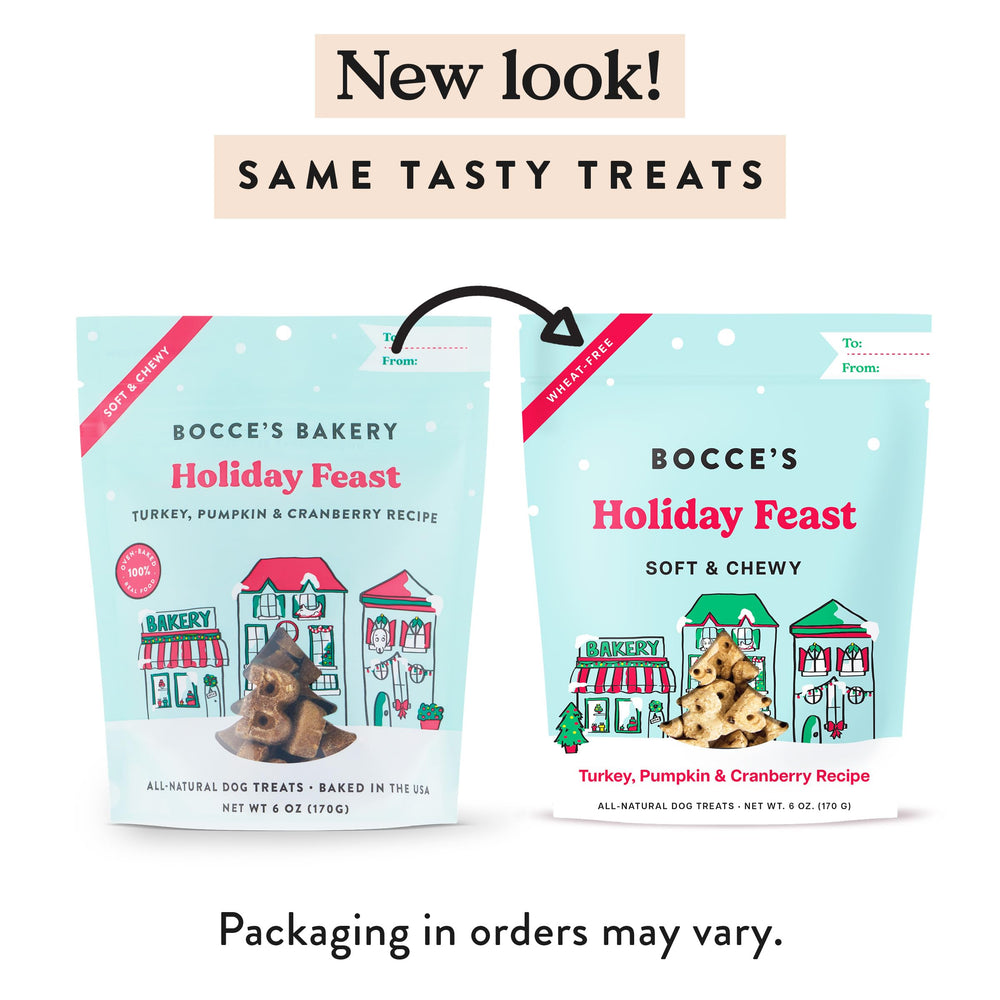 Bocce's Bakery Puppy-to-Senior Friendly Snack—soft and easy to chew.