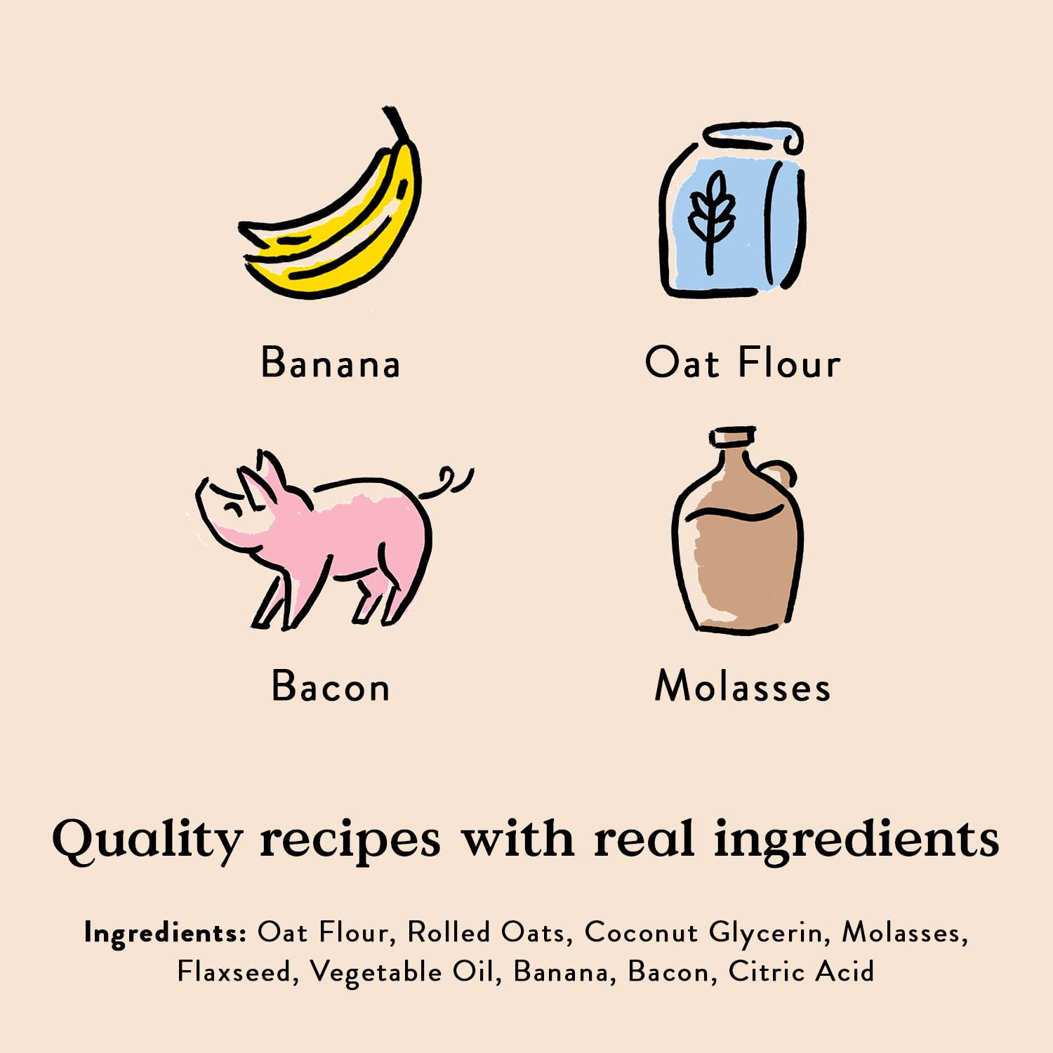 Reindeer Fuel bacon banana flavor image suggests irresistible aroma for happy pups.