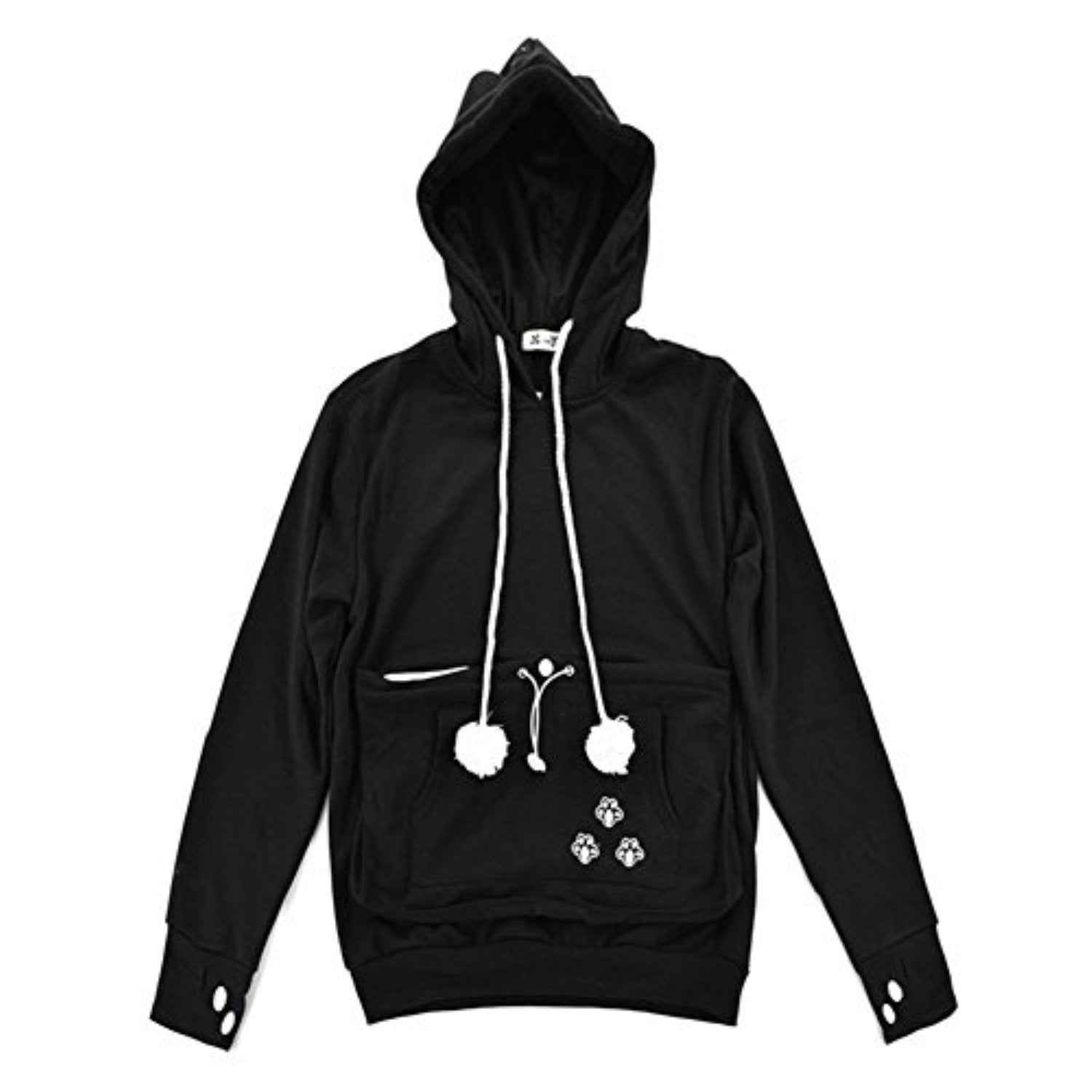 Bocianelli Pet Pouch Hoodie front view shows hands-free pet companionship