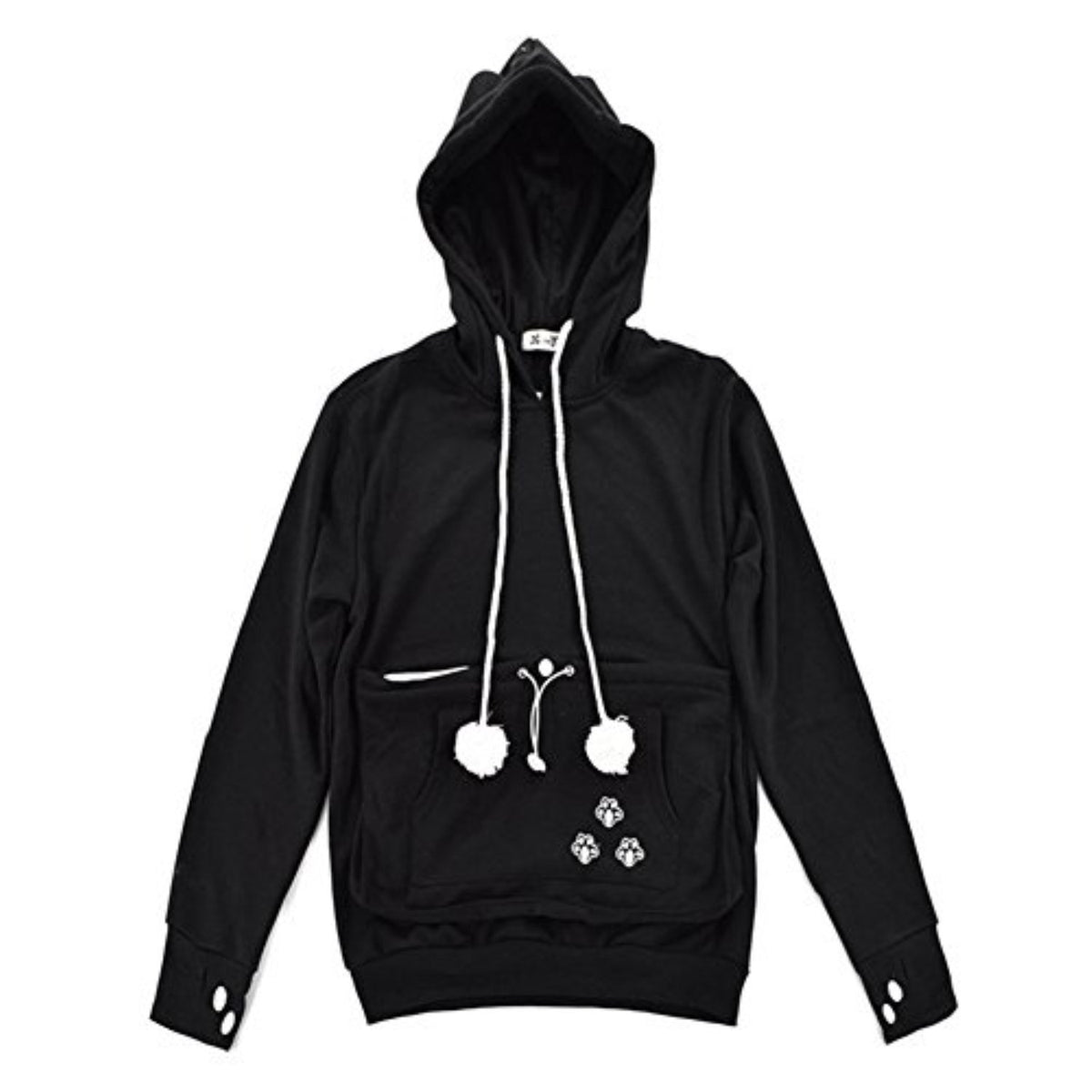 Bocianelli Pet Pouch Hoodie front view shows hands-free pet companionship
