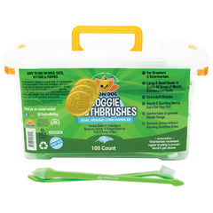 Bodhi Dog dual-headed toothbrush front view enables easy, gentle brushing.